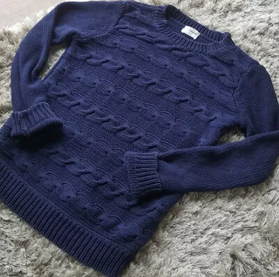 Madewell Wallace Navy Cable Knit Crew Sweater XS • $19.99