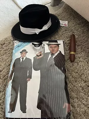 Fancy Dress Costumes Adult Mens Gangster Xl Including Hat & Fake Cigar Brand New • £12.50