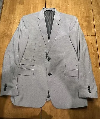 Tommy Hilfiger Blazer Jacket 44 R Men Blue White Striped Two Button Sport Coat • $22.99