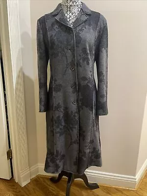 MARIELLA BURANI Gray 100% Lana Wool Coat Cardigan Size 8 ~BEAUTIFUL~ITALY Sz 42 • $115