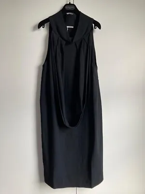 MIU MIU  Black Shawl Cowl Sleeveless Crepe Midi Dress NWT IT 44/ UK12 • £175