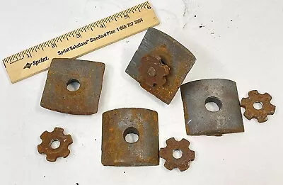 4 Antique Brass Bed Tube To Post Cast Iron CONNECTORS Spindle To 3  Leg • $22.96