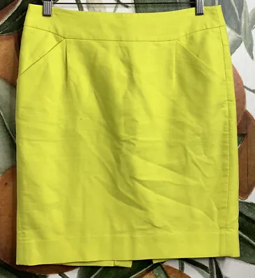 J. Crew Factory Size 8 The Pencil Skirt Yellow Green Cotton Skirt • $15