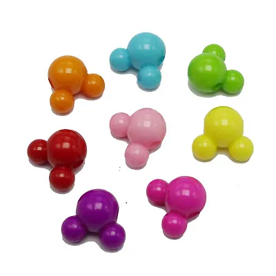 50 Pcs Mixed Bright Color Acrylic Large Mouse Head Beads 16mm Craft Diy Necklace • $3.59
