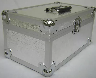 7  Singles Vinyl Record Aluminium DJ Flight Carry Case Silver 200 Tough Strong • £51.49