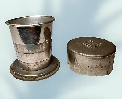 Antique Vintage Unico Travel Cup Aluminum Collapsible • $15.29