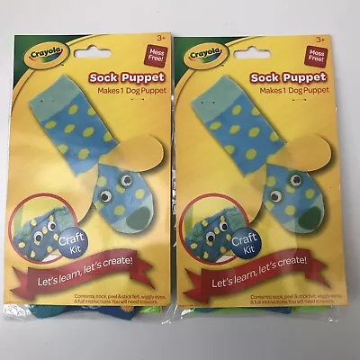 Crayola Sock Puppet Children Kids Art & Craft  Dog Puppet X2 Packs New & Sealed • £4.99