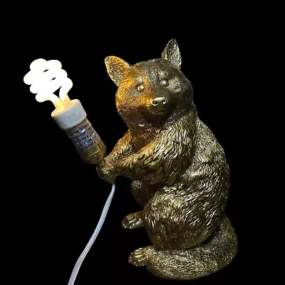 Anthropologie Raccoon Table Lamp Gold Resin 13” • $199.99