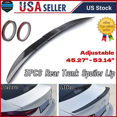 Carbon Fiber Adjustable Rear Trunk Spoiler Lip Roof Tail Wing For Car Sedan US • $29.49