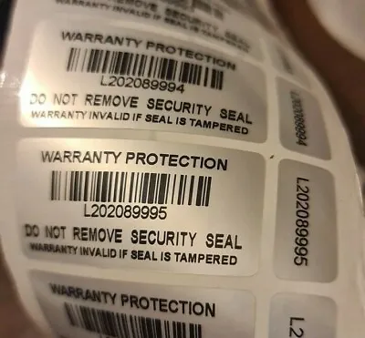 £1.79 • Buy Warranty Void Double Labels Tamper Proof Evident  Security Seal Stickers 2-Part