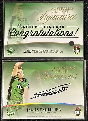 James Faulkner 2015 Tap N Play Cricket Autograph 143/175 With Redemption Card 🏏 • $49