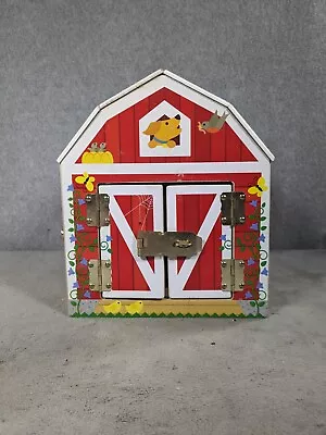 Melissa & Doug Wooden Latches Barn With Doors Activity Busy Board Barn • $29.98