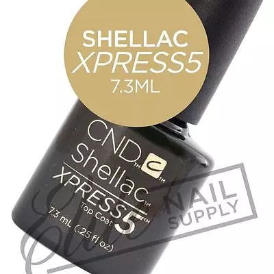 CND SHELLAC XPRESS5 Top Coat 7.3ml + FREE Remover Wraps 10ct • $23.95