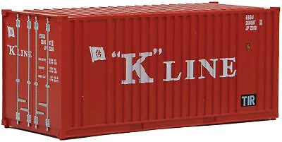 Walthers HO Scale 20' Flat Panel Shipping Intermodal Container K-Line (Red) • $10.19