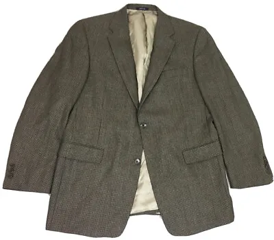 Recent Hart Schaffner Marx Mens Brown Geometric Wool Sport Coat Jacket 42R (t8) • $39.99
