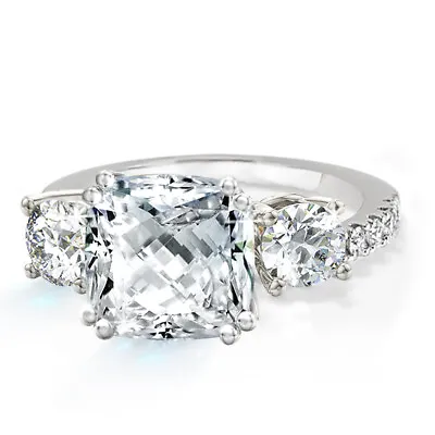 Samie Collection White Gold Plated CZ Pave Band Meghan Markle Engagement Ring • $28.99