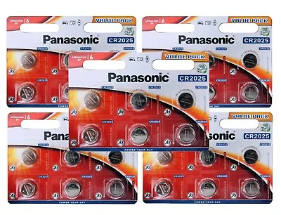 30 X Panasonic CR2025 Battery 3V Lithium Coin Cell Toys Car Keys Remote • £15.99