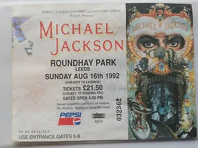 Michael Jackson Dangerous Ticket Roundhay Park Leeds 1992 • £28