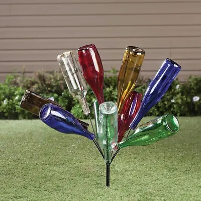 Unique Style Outdoor Metal Wine Bottle Holder Bush Tree Garden Yard Stake Decor • $32.83