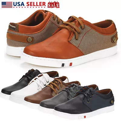 Men's Lightweight Oxford Sneakers Lace Up Casual Walking Shoes • $29.69