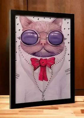 3D Bling Effect Cat Picture Framed Size A4 In Box Frame  • £14.99