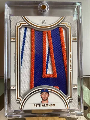 $599 • Buy 2022 Topps Definitive Name Plate Pete Alonso 1/1 Game Used Letter  A  Patch 