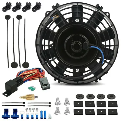 6-7 Inch Electric Trans Oil Cooler Fan 3/8  Npt Ground Thermostat Switch Harness • $49.95
