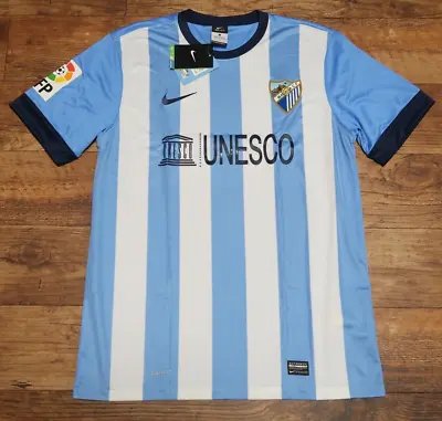 Malaga Jersey Shirt 100% Original Size L 2013/2014 Home • $59.99