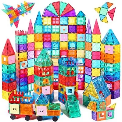 Magnetic Tiles Magnetiles 116PCS Building Blocks Kids Toys With 2 Cars Magne... • $27.54