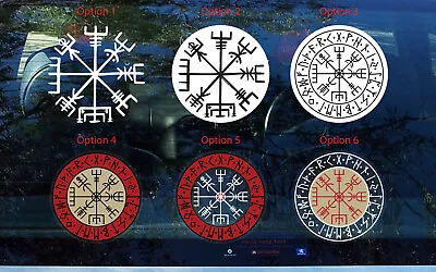 Viking VEGVISIR Compass Runes Magic Sign Decal Sticker Ancient Gothic NORSE • $9.99
