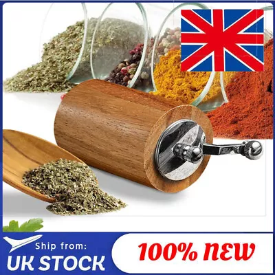 Mannual Salt & Pepper Grinder Set Wooden Shaker Wooden Spice Mill • £9.25