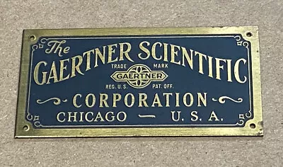 Vintage Gaertner Scientific Scope/Microscope Machinery Brass Tag New • $24.99