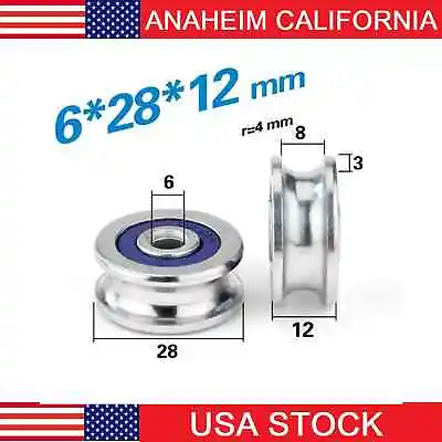 6mm Bore Sealed U Groove Track Roller Pulley Bearing 6x28x12mm • $19.95