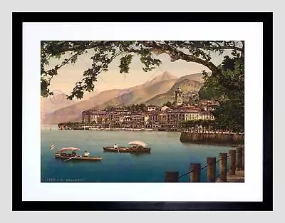 Photo Bellagio General Lake Como Italy Landscape Boat Framed Art Print B12x7575 • £26.99