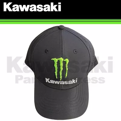 New Monster Energy Kawasaki Curved Bill Snapback Hat Black • $37.95