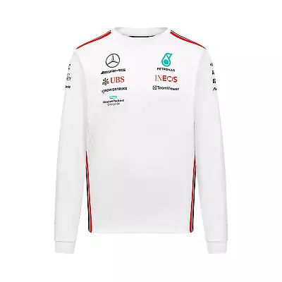 Mercedes AMG Petronas F1 Long Sleeve Team T-Shirt White 2023 • £39.99