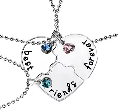 BFF Necklace For 3 Best Friend Necklaces For Women Girls BFF Christmas Birthday • $18.74