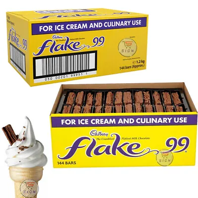 Cadbury Flake 99 New Full Box For Ice Cream & Culinary Use 144 Bars In Each Box • £33.79