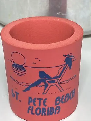 VTG NOS St. Pete Beach Florida Foam Can Soda Beer Cola Koozie Insulator Coozie • $12