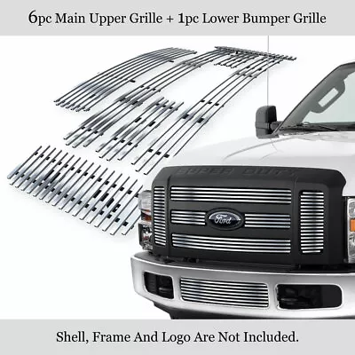 Fits 2008-2010 Ford F-250/F-350/F-450/F550 Super Duty Chrome Billet Grille Combo • $107.99