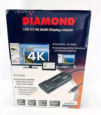 Multimedia USB To HDMI 4K Diamond Multi-Display Adapter With Audio - NEW Sealed! • $25
