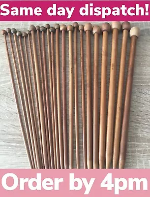£3.99 • Buy Quality Bamboo Knitting Needles Pair 2-10mm Eco Vegan UK Seller *Same Day Disp