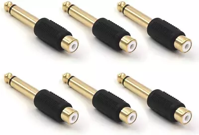 VCE RCA To 1/4  Audio Adapter 6.35Mm Mono Plug Male To RCA Female Connectors 6- • $10.68