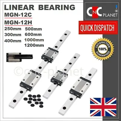 Mgn12 Linear Rail Mgn 12 Bearing Guide Slide Carriage Block Mgn12c Mgn12h Cnc Uk • £109.95