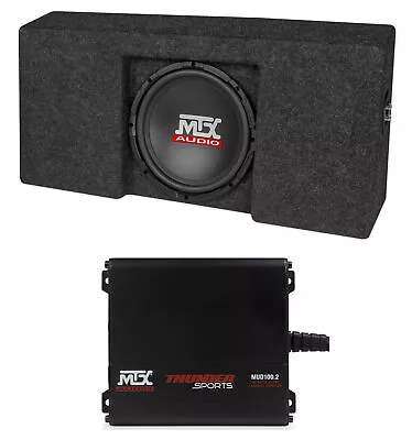 10  MTX Subwoofer+Sub Enclosure+Mini Amp For 2009-2015 Ford F-150 Super Crew Cab • $679.90