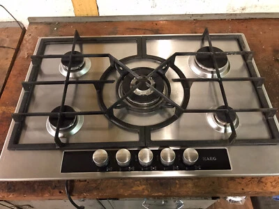 £40 • Buy AEG  HG755440SM Gas Hob, 5 Ring 74.5cm X 51cm