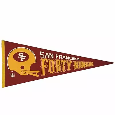 1976 San Francisco 49ers Felt Pennant 12X29 NFL Vintage Full Size 2 Bar Helmet🏈 • $34.87