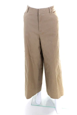 $34.99 • Buy Kaia Gerber X Zara Womens Mid Rise Loose Fit Wide Leg Khaki Pants Beige Large