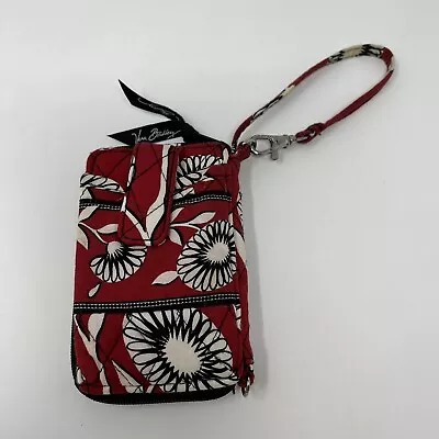 Vera Bradley Deco Daisy Pattern Carry It All Wristlet Wallet Red Black White • $20