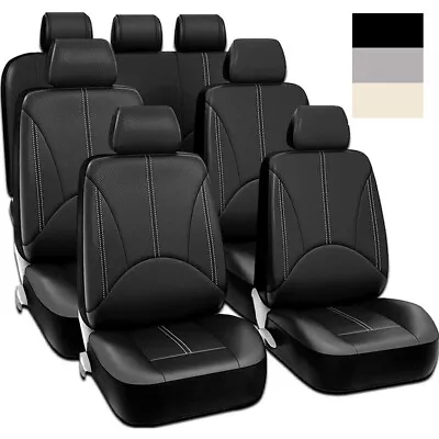 Auto Car Seat Covers 3 Row - Auto SUV VAN Truck 7 Seaters Leather Full Protector • $36.90